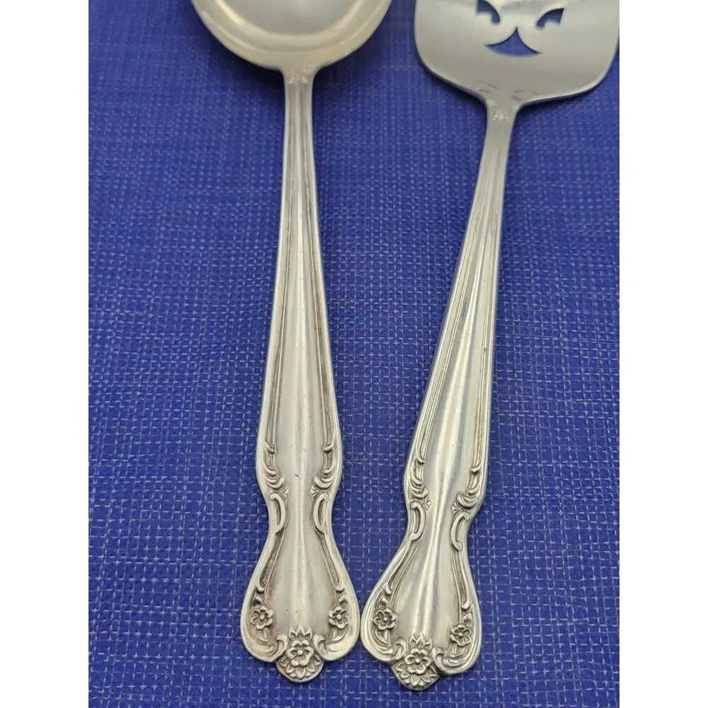 Rogers Brothers Daybreak Elegant Lady Reinforced Plate IS Flatware 2 Serving Pcs